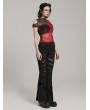 Punk Rave Black Gothic Pointed Spider Web Flared Trousers for Women