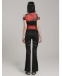 Punk Rave Black Gothic Pointed Spider Web Flared Trousers for Women