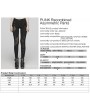 Punk Rave Black Gothic Punk Belt Asymmetric Long Fitted Pants for Women