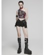 Punk Rave Black Gothic Punk Detachable Belt Pockets Hot Shorts for Women