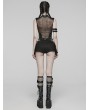 Punk Rave Black Gothic Punk Detachable Belt Pockets Hot Shorts for Women