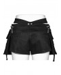 Punk Rave Black Gothic Punk Detachable Belt Pockets Hot Shorts for Women