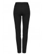 Punk Rave Black Gothic Punk Burnt Pattern Hollow Long Fitted Trousers for Women