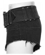 Punk Rave Black Gothic Punk Buckle Belt Hot Denim Shorts for Women