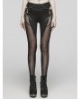 Punk Rave Black Sexy Gothic Punk Mesh Spliced Hollow Out Leggings for Women