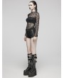 Punk Rave Black Gothic Punk Cross Eyelet Hot Shorts for Women