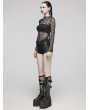 Punk Rave Black Gothic Punk Cross Eyelet Hot Shorts for Women