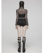 Punk Rave Black Gothic Punk Cross Eyelet Hot Shorts for Women