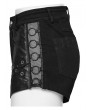 Punk Rave Black Gothic Punk Cross Eyelet Hot Shorts for Women