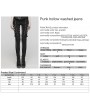 Punk Rave Black Gothic Punk Mesh Splicing Hollow Washed Jeans for Women