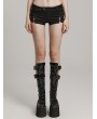 Punk Rave Black Gothic Punk Hollow Eyelet Low Waist Hot Shorts for Women