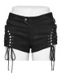 Punk Rave Black Gothic Punk Hollow Eyelet Low Waist Hot Shorts for Women