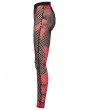 Punk Rave Black and Red Sexy Gothic Punk Perspective Mesh Leggings for Women