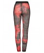 Punk Rave Black and Red Sexy Gothic Punk Perspective Mesh Leggings for Women