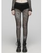 Punk Rave Black Gothic Punk Mesh Perspective Leggings for Women