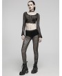 Punk Rave Black Gothic Punk Mesh Perspective Leggings for Women