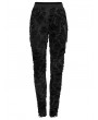 Punk Rave Black Gothic Decayed Punk Slim Fit Long Trousers for Women