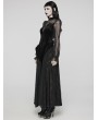 Punk Rave Black Sexy Gothic Bat Velvet Lace Long Mesh Sleeve Dress