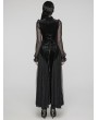 Punk Rave Black Sexy Gothic Bat Velvet Lace Long Mesh Sleeve Dress