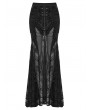 Punk Rave Black Gothic Lace Mesh Sexy Long Fishtail Skirt