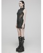 Punk Rave Black Gothic Punk Eyelets Snake-Skin Pattern Sleeveless Short Dress