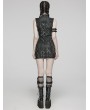 Punk Rave Black Gothic Punk Eyelets Snake-Skin Pattern Sleeveless Short Dress