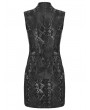 Punk Rave Black Gothic Punk Eyelets Snake-Skin Pattern Sleeveless Short Dress