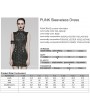 Punk Rave Black Gothic Punk Eyelets Snake-Skin Pattern Sleeveless Short Dress