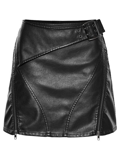 Punk Rave Black Gothic Punk Zipper Faux Leather Short Wrap Punk Rave Black Gothic Punk Zipper Faux Leather Short Wrap