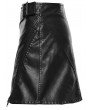 Punk Rave Black Gothic Punk Zipper Faux Leather Short Wrap Skirt