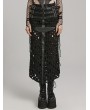 Punk Rave Black Sexy Gothic Punk Buckle Cross Hollowed Long Slit Skirt