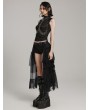 Punk Rave Black Gothic Sweet Cool Asymmetrical Layered Gradient Mesh Skirt