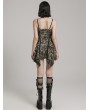 Punk Rave Black and Coffee Gothic Wasteland Punk Eyelet Webbing Slip Dress