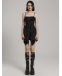 Punk Rave Black Gothic Wasteland Punk Eyelet Webbing Slip Dress