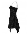 Punk Rave Black Gothic Wasteland Punk Eyelet Webbing Slip Dress