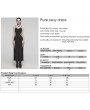 Punk Rave Black Gothic Punk Sexy Thigh High Slit Strap Maxi Dress