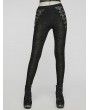 Punk Rave Black Gothic Punk Texture Knitted Leggings for Women