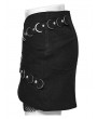 Punk Rave Black Gothic Punk Buckle Stud Embellished Mini Skirt