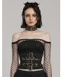 Punk Rave Black Gothic Punk Mesh Layered Underbust Corset Waistband for Women