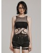 Punk Rave Black Gothic Punk Sexy Hollowed Out One Piece Bodysuit for Women