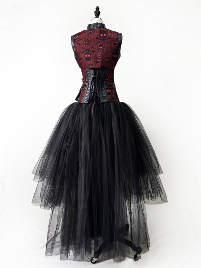 open lace back dress Red Victorian Steampunk Dress – Steampunk Fashion UK