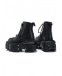 Black Retro Lace-Up Dark Punk Heavy Metal Platform Martens Boots