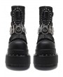 Black Gothic Punk Platform Mesh Splicing Skull Rivets Boots