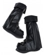 Black Sweet Cool Punk Style Fold Over Leather Zip Platform Boots