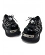 Black Gothic Punk Street Lace-Up Metal Studded Platform Shoes