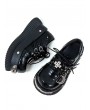 Black Gothic Punk Street Lace-Up Metal Studded Platform Shoes