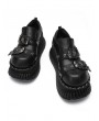 Black Gothic Punk Round Toe Metallic Buckle Strap Platform Shoes