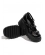 Black Punk Sweet Cross Strap Thick Sole Heeled Mary Jane Shoes