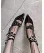 Black Sexy Punk Metal Spiked Rivet  Red Sole Stiletto Heels