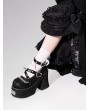 Black Gothic Punk Round Toe Spiked Rivet Platform High Heels